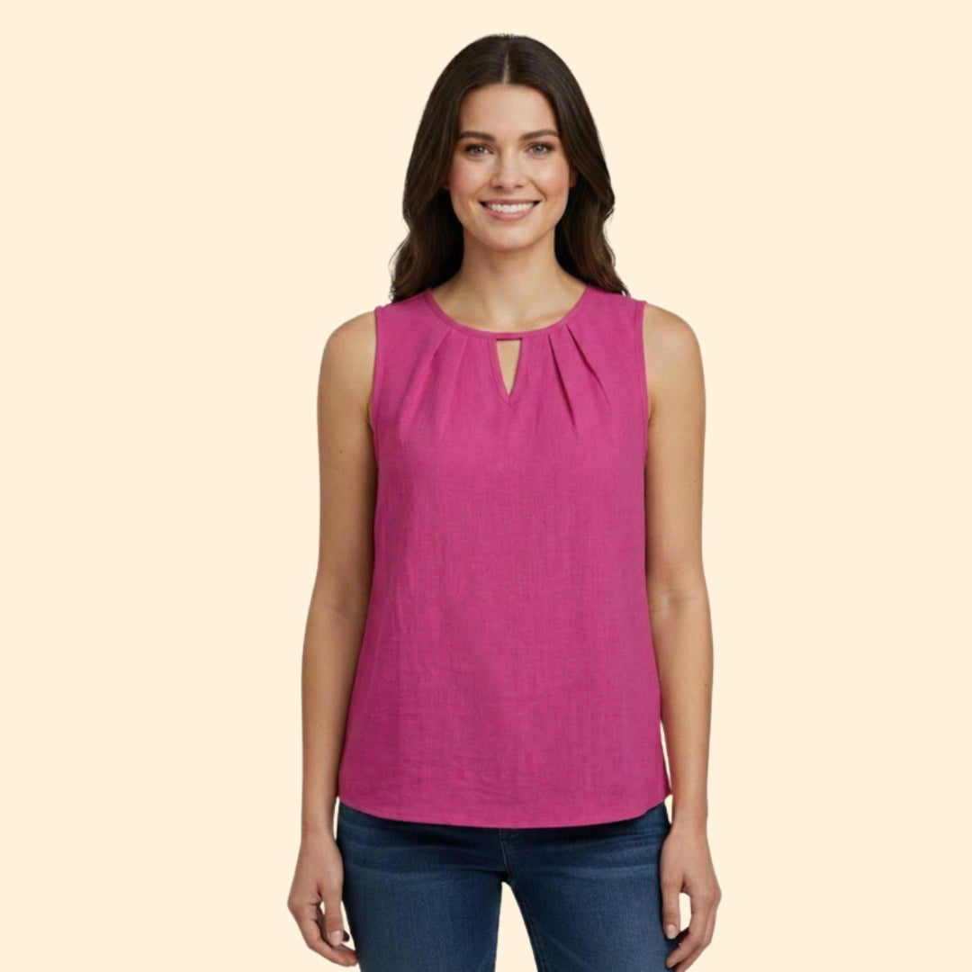 Women’s Keyhole Neck Sleeveless Blouse