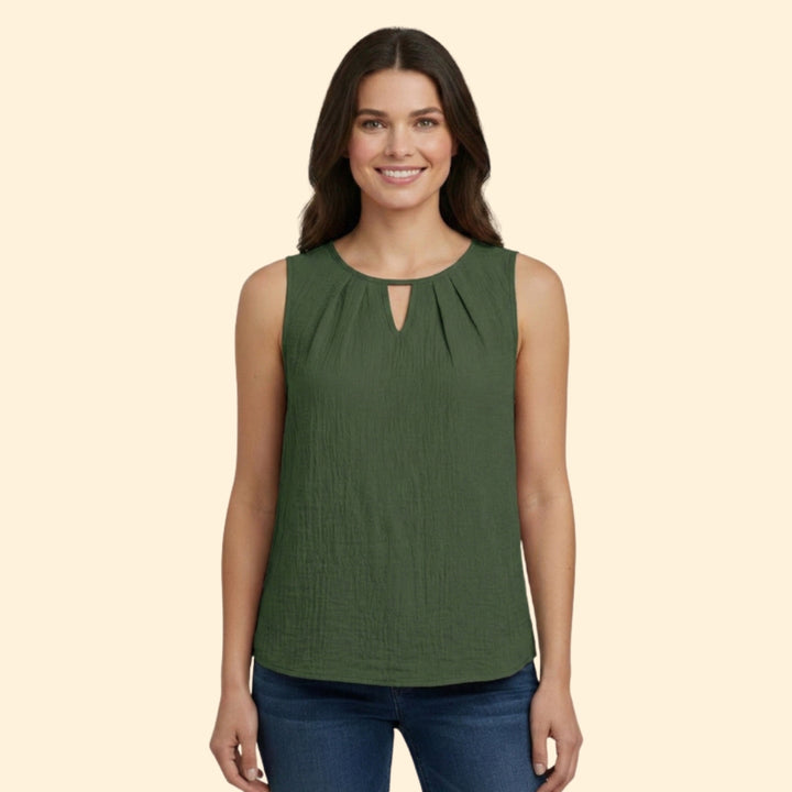 Women’s Keyhole Neck Sleeveless Blouse