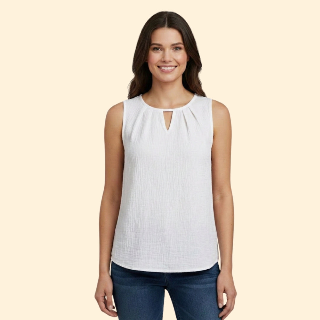 Women’s Keyhole Neck Sleeveless Blouse