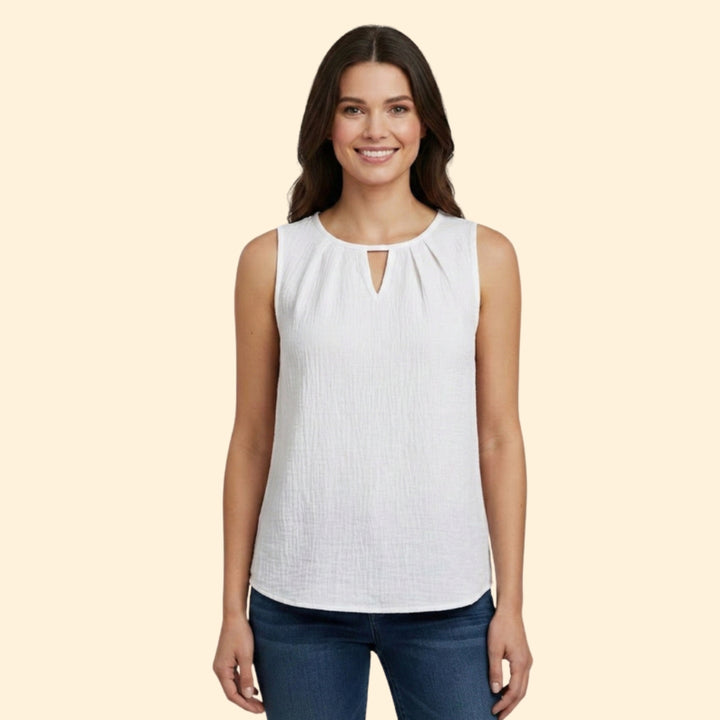 Women’s Keyhole Neck Sleeveless Blouse
