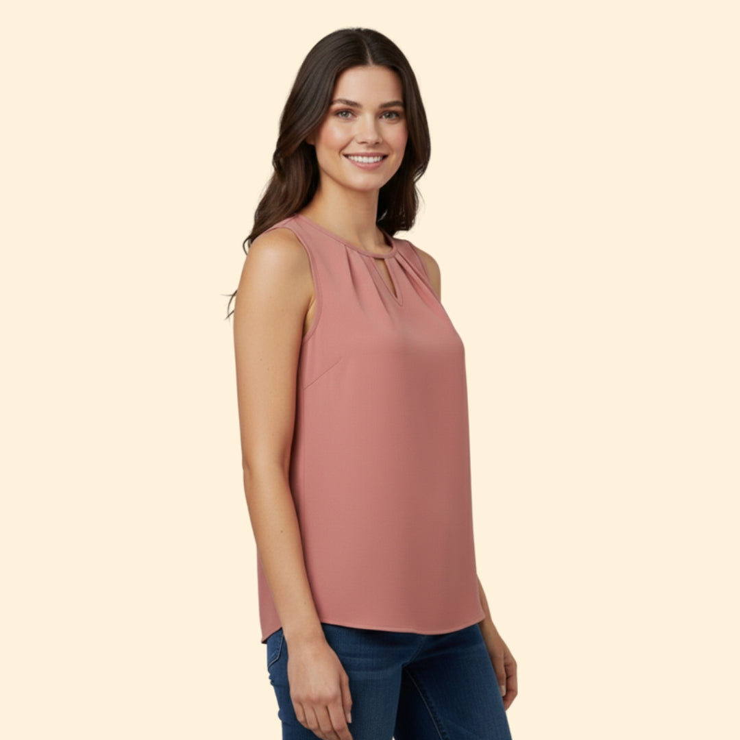 Women’s Keyhole Neck Sleeveless Blouse
