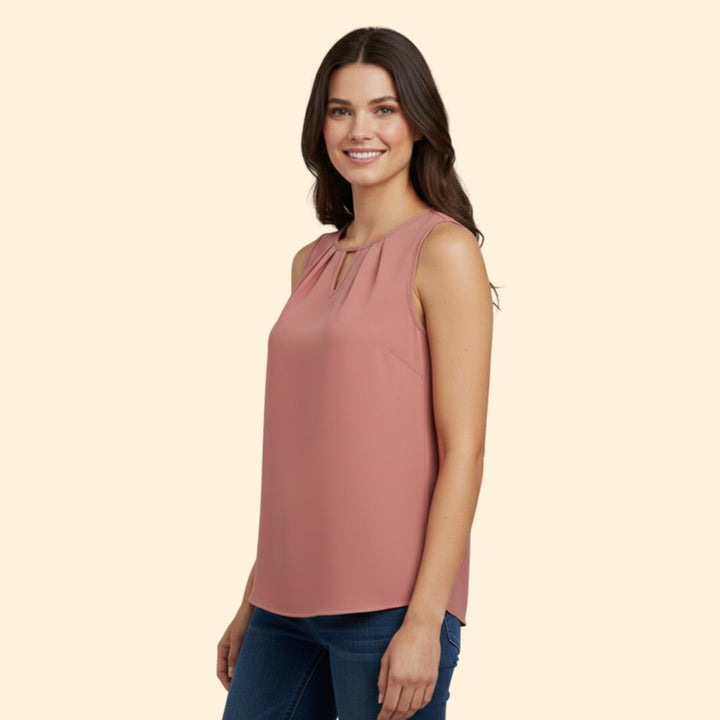 Women’s Keyhole Neck Sleeveless Blouse