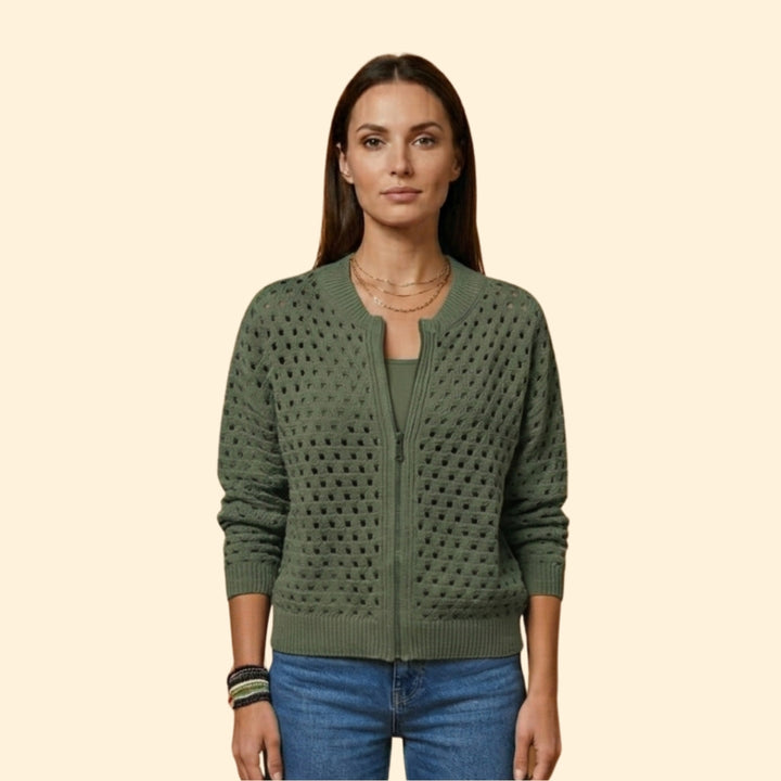 Women's Knit Zip Cardigan