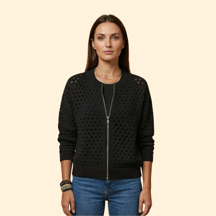 Women's Knit Zip Cardigan