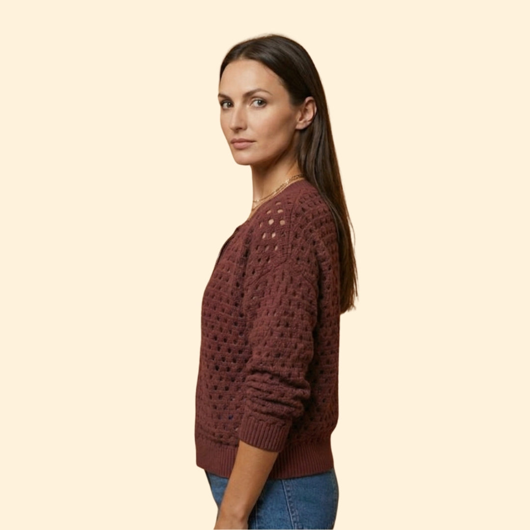 Women's Knit Zip Cardigan