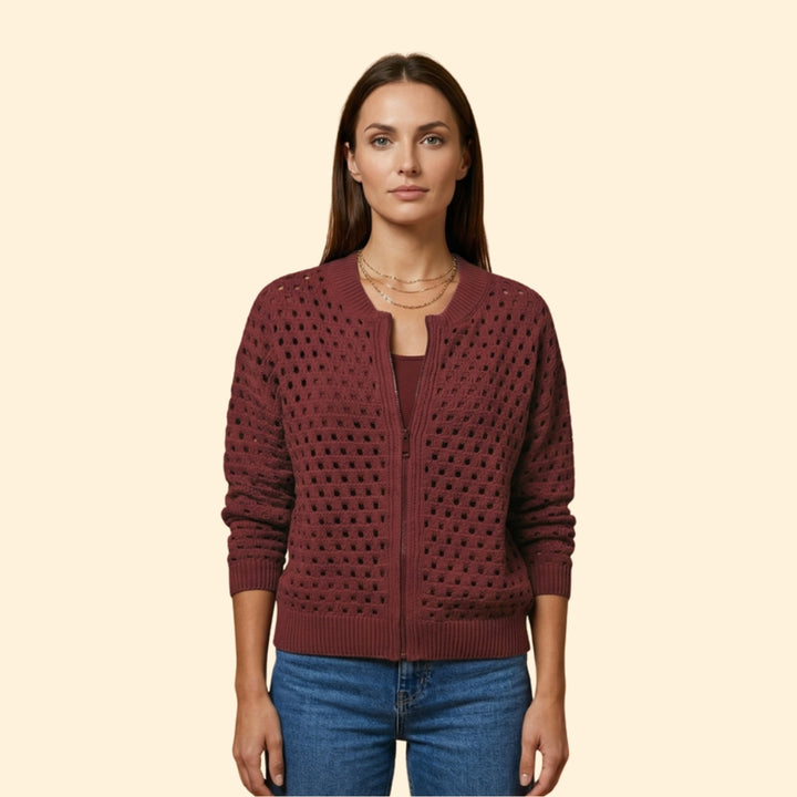 Women's Knit Zip Cardigan