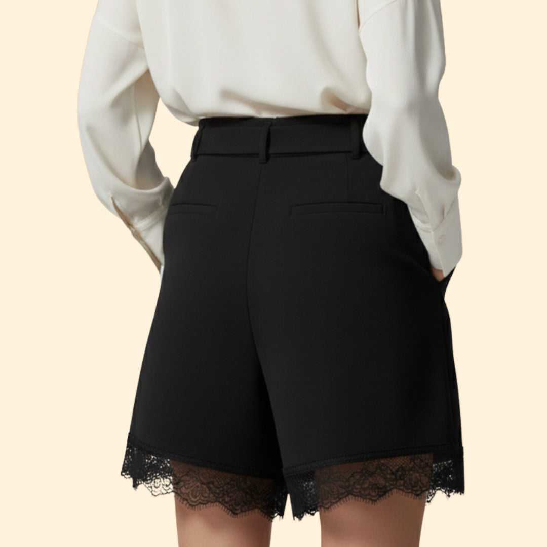 Women's Lace-Trim Tie Shorts