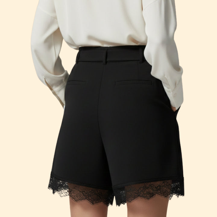 Women's Lace-Trim Tie Shorts