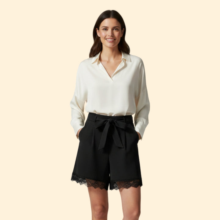 Women's Lace-Trim Tie Shorts