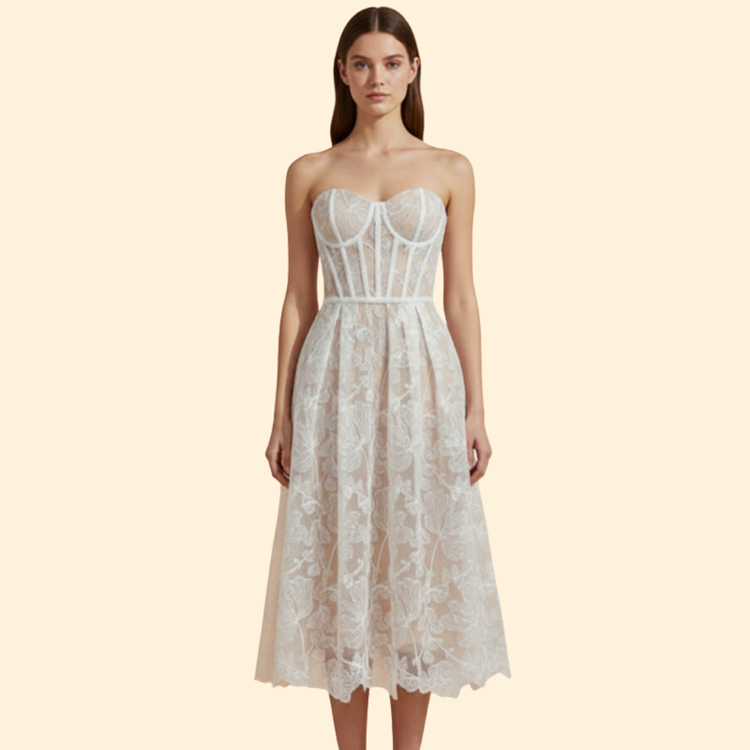 Women’s Lace Corset Midi Dress