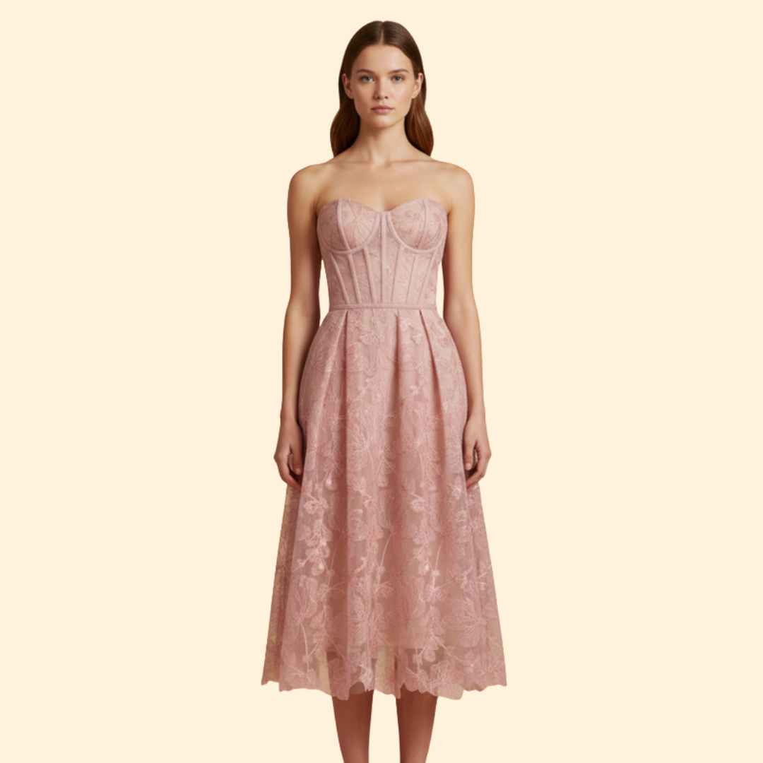 Women’s Lace Corset Midi Dress