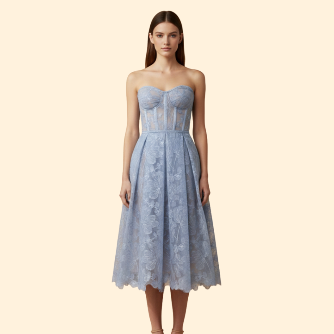 Women’s Lace Corset Midi Dress