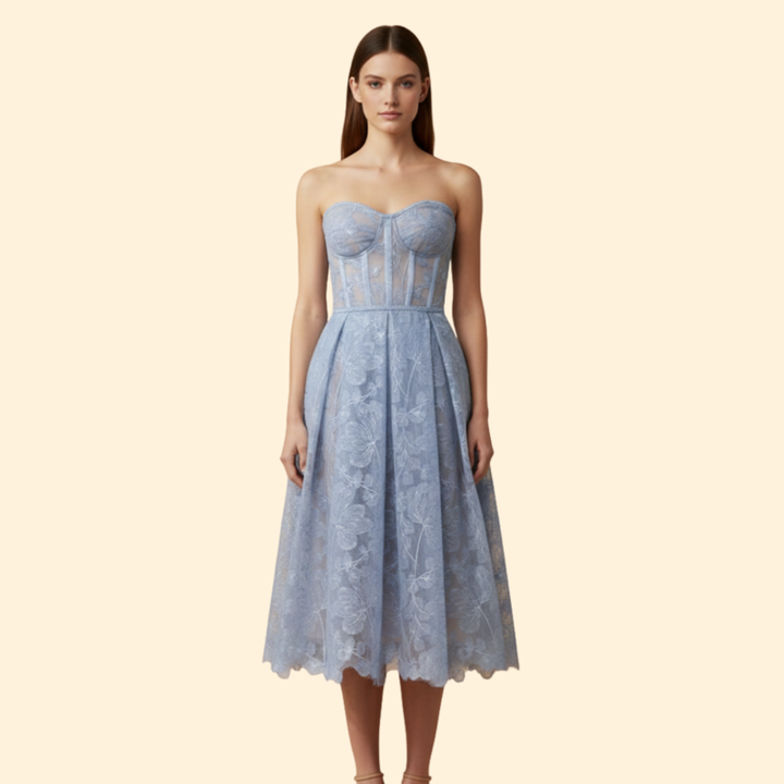 Women’s Lace Corset Midi Dress