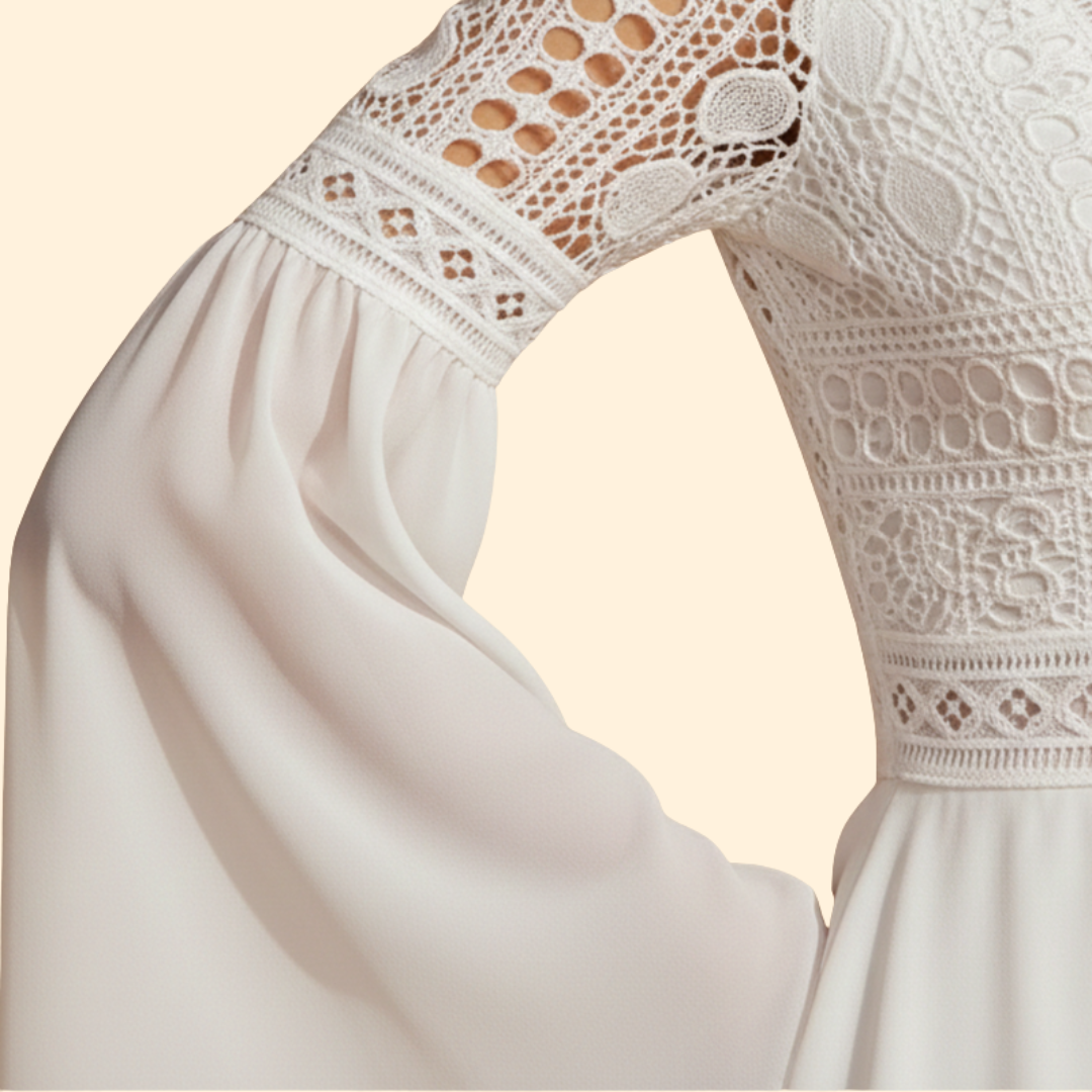 Women’s Lace Detail Trumpet Sleeve Dress