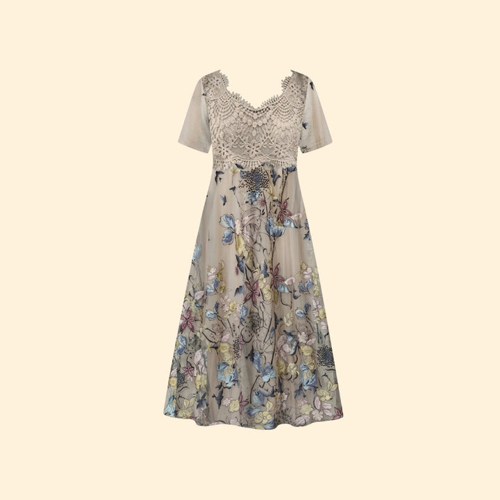 Women's Lace Floral Midi Dress
