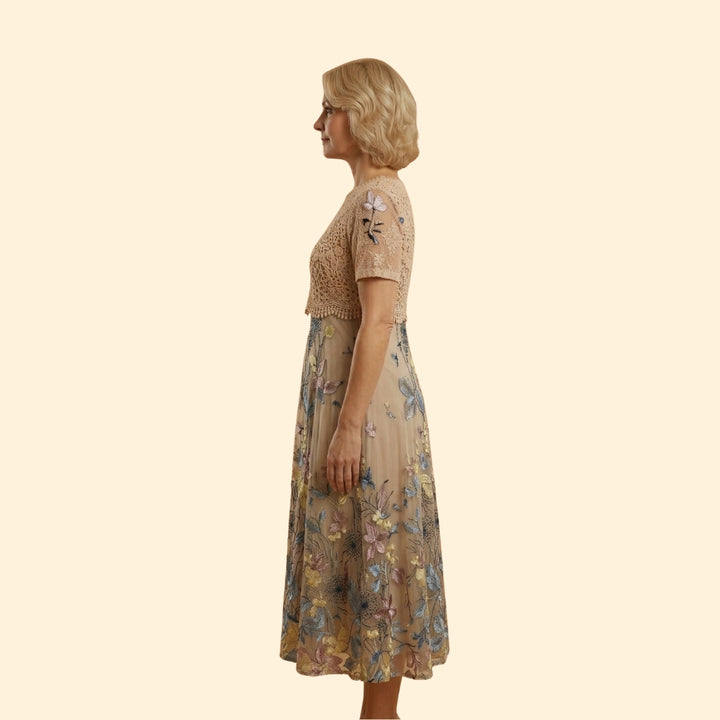 Women's Lace Floral Midi Dress