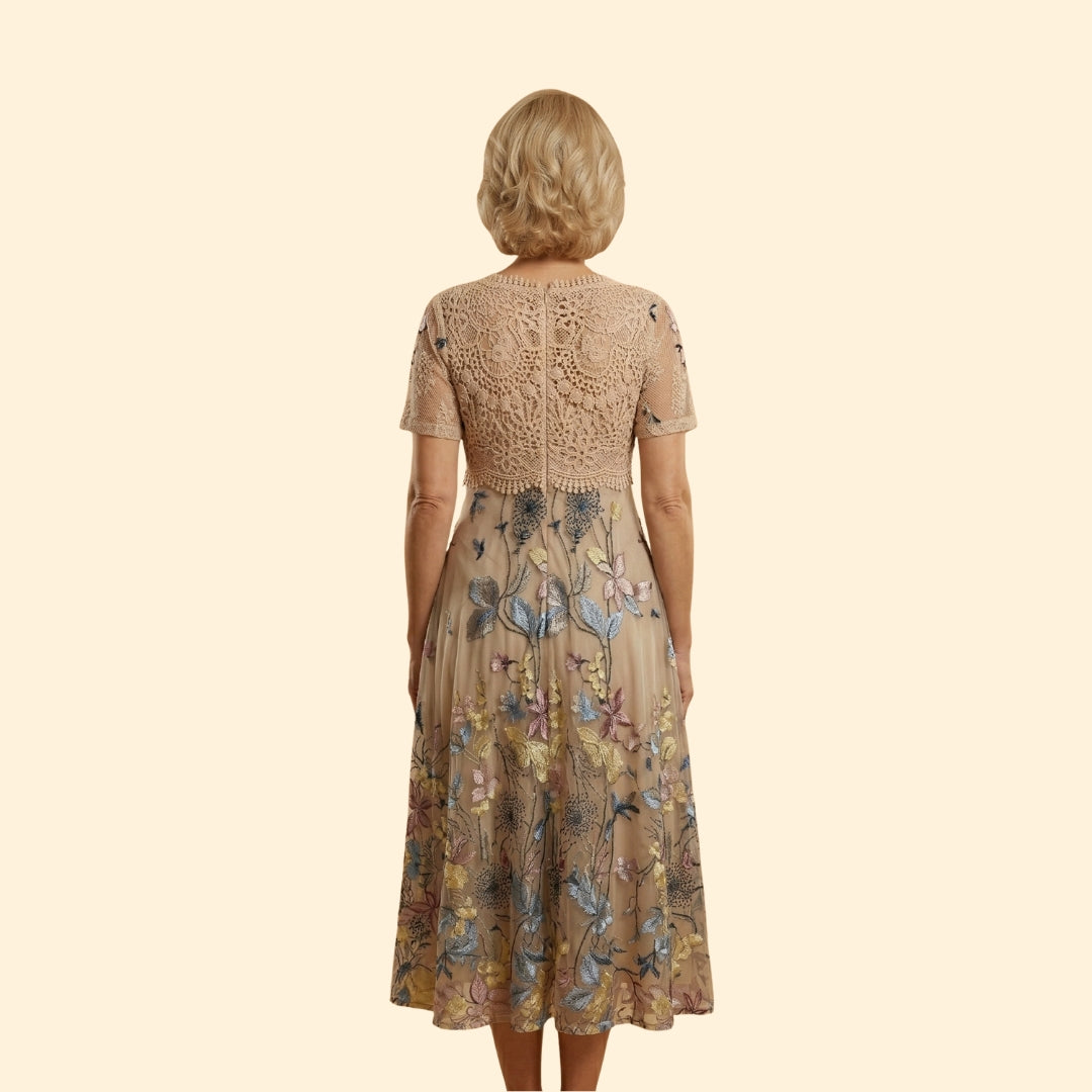 Women's Lace Floral Midi Dress