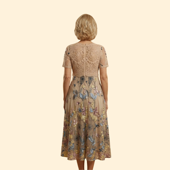 Women's Lace Floral Midi Dress