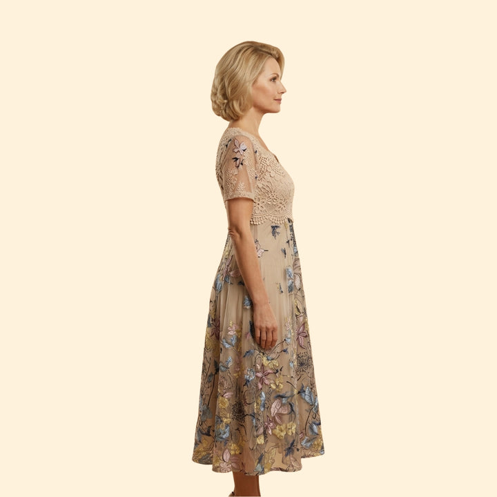 Women's Lace Floral Midi Dress