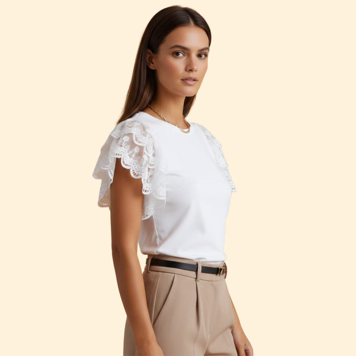 Women's Lace Shoulder T-Shirt