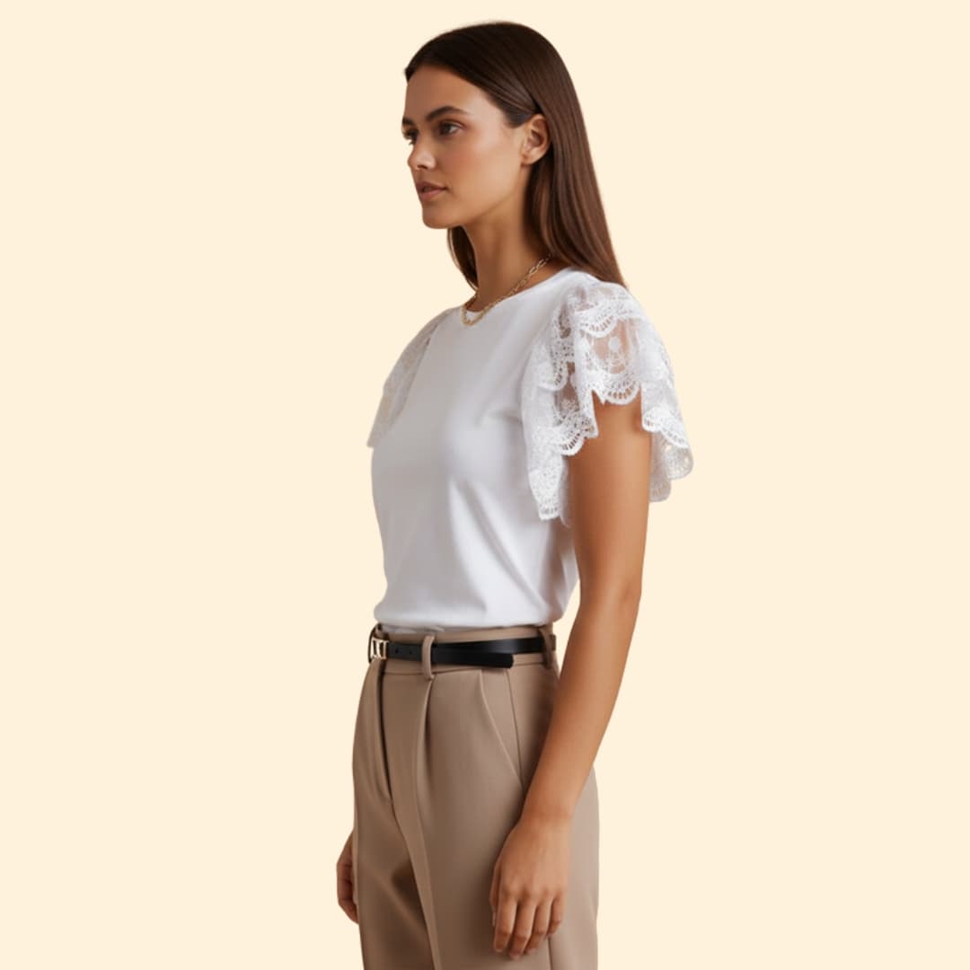 Women's Lace Shoulder T-Shirt