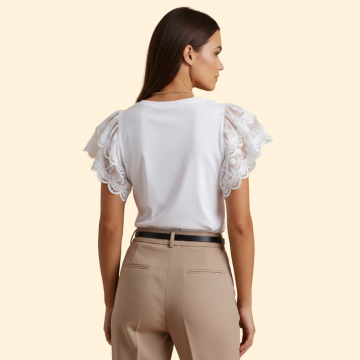 Women's Lace Shoulder T-Shirt