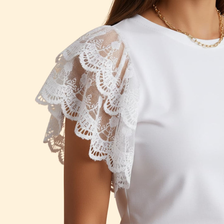 Women's Lace Shoulder T-Shirt