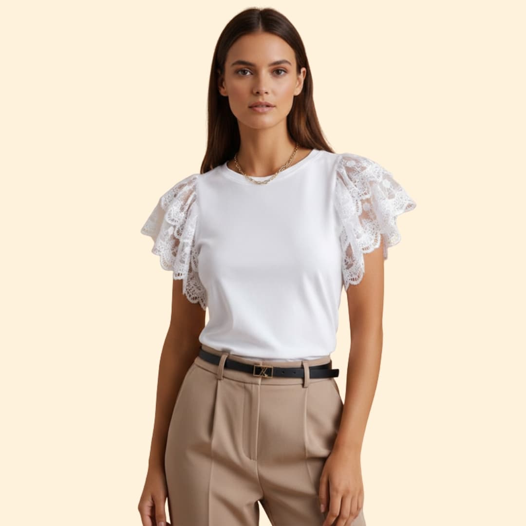 Women's Lace Shoulder T-Shirt