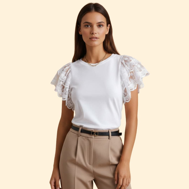 Women's Lace Shoulder T-Shirt