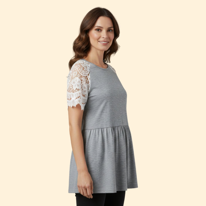 Women's Lace Sleeve Top