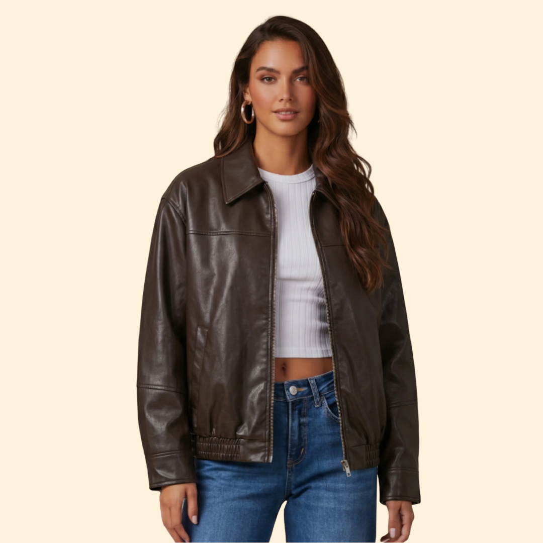Women’s Leather Bomber Jacket