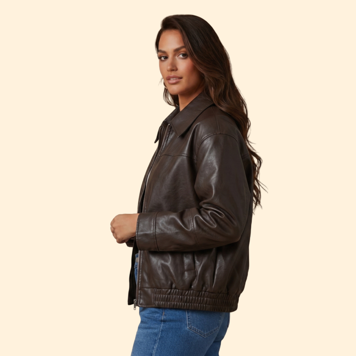 Women’s Leather Bomber Jacket