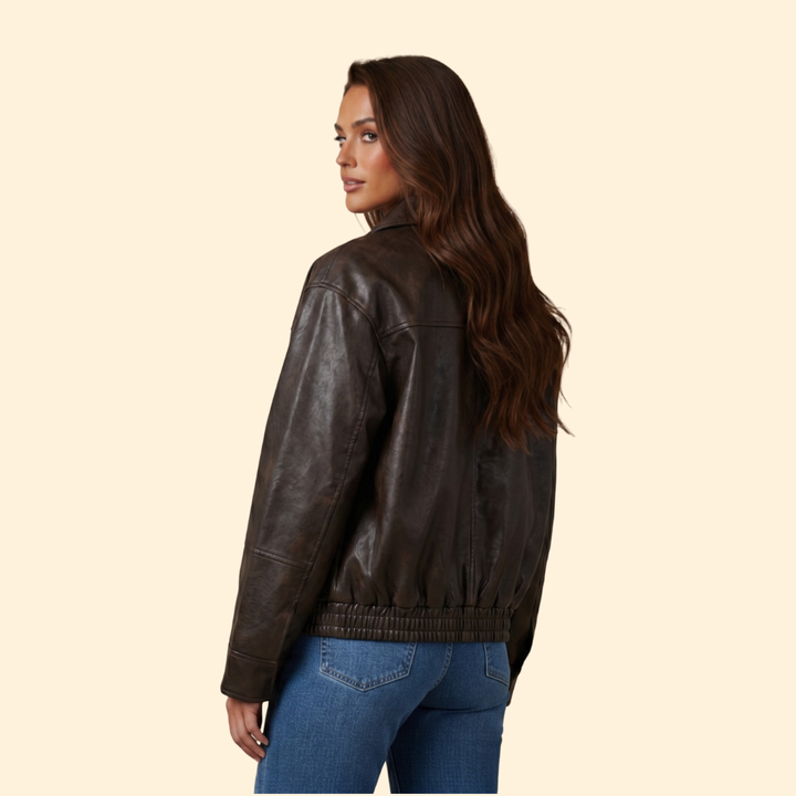 Women’s Leather Bomber Jacket