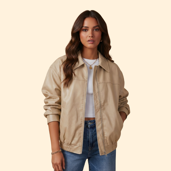 Women’s Leather Bomber Jacket