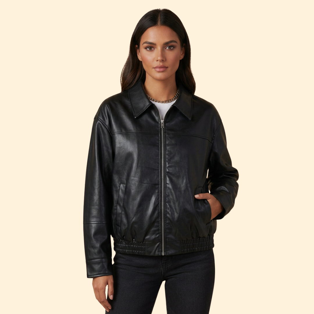 Women’s Leather Bomber Jacket