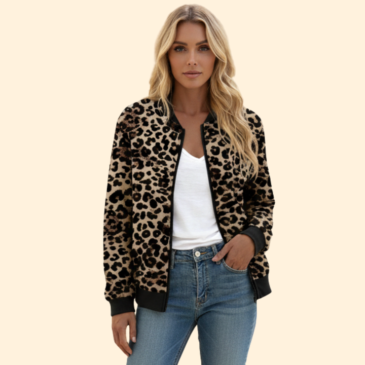 Women’s Leopard Print Bomber Jacket