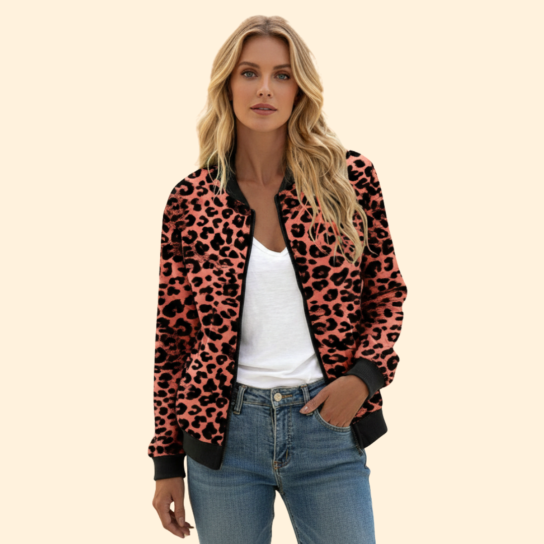 Women’s Leopard Print Bomber Jacket