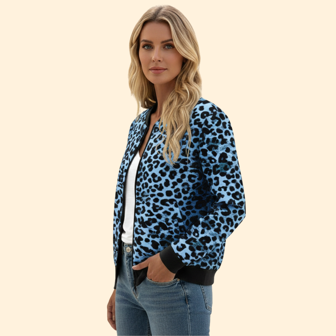 Women’s Leopard Print Bomber Jacket