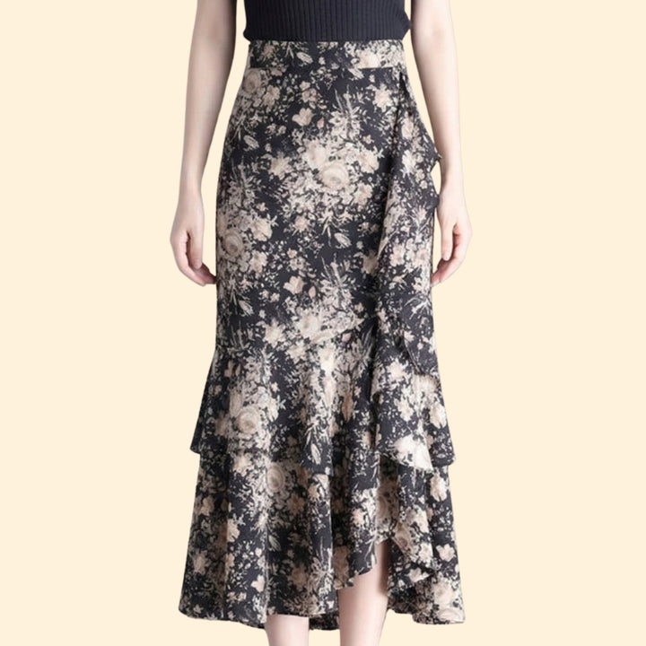 Women's Leopard Print Ruffle Skirt