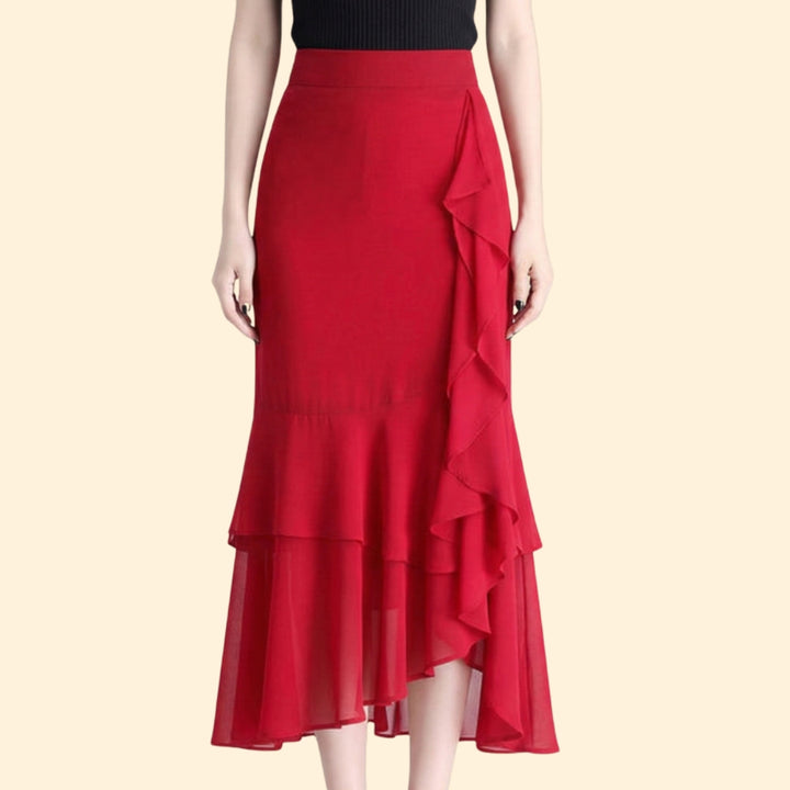 Women's Leopard Print Ruffle Skirt