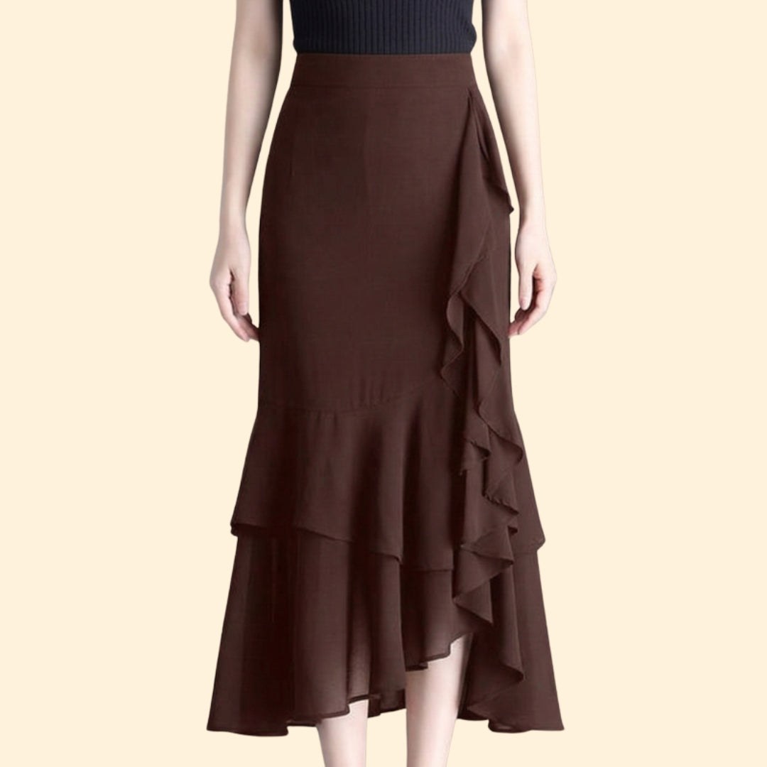 Women's Leopard Print Ruffle Skirt