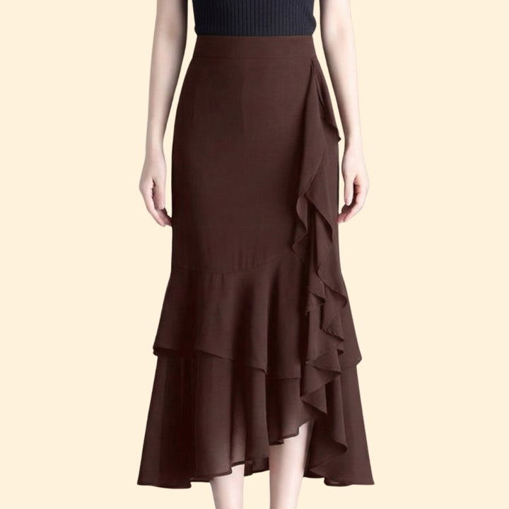 Women's Leopard Print Ruffle Skirt