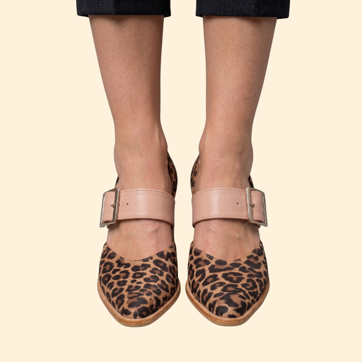 Women's Leopard Suede Sandals