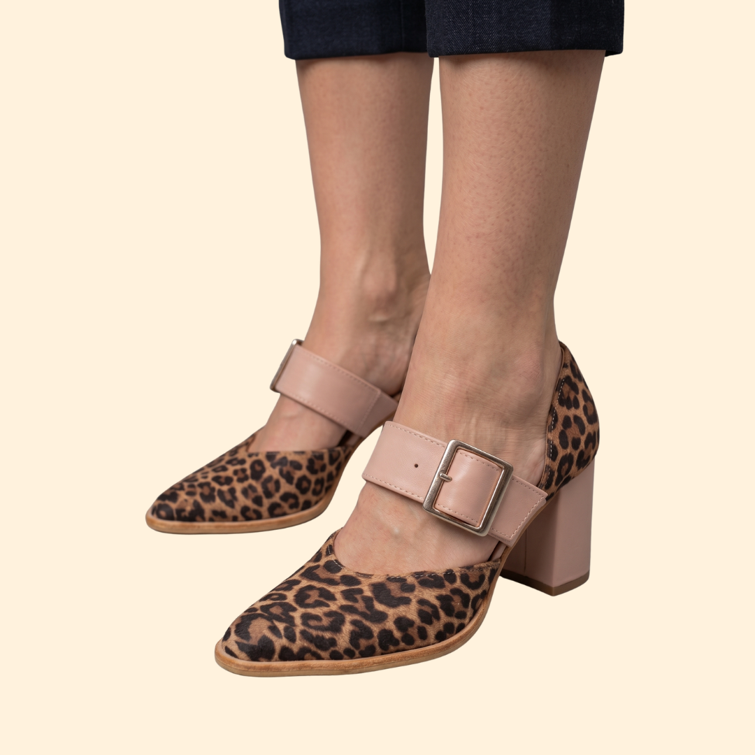 Women's Leopard Suede Sandals