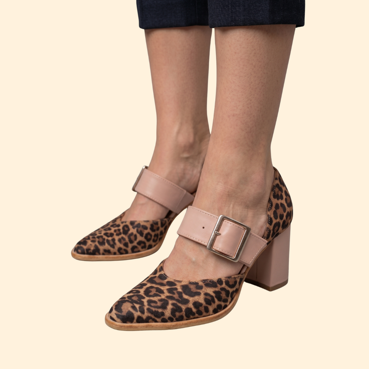Women's Leopard Suede Sandals