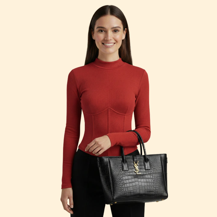 Women's Long Sleeve Corset T-Shirt