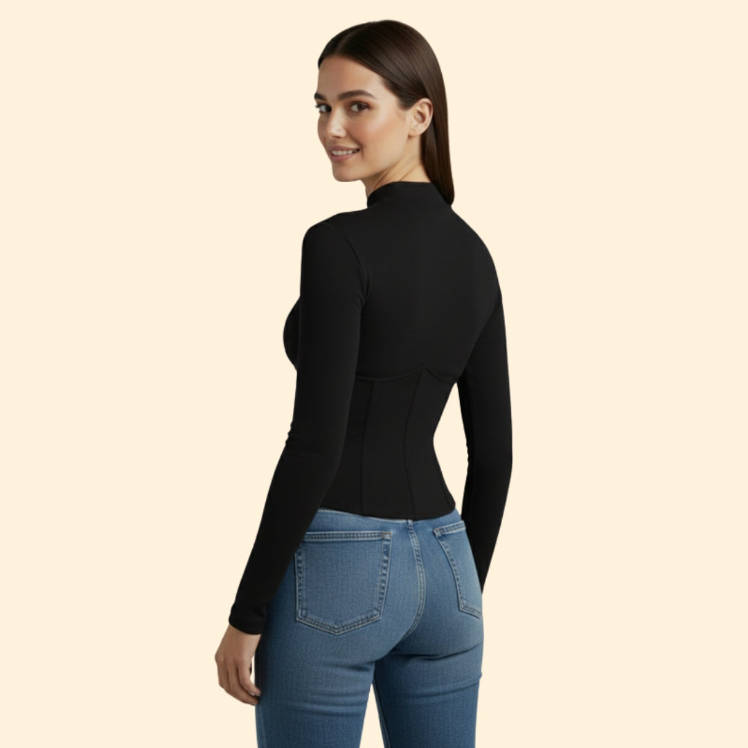 Women's Long Sleeve Corset T-Shirt