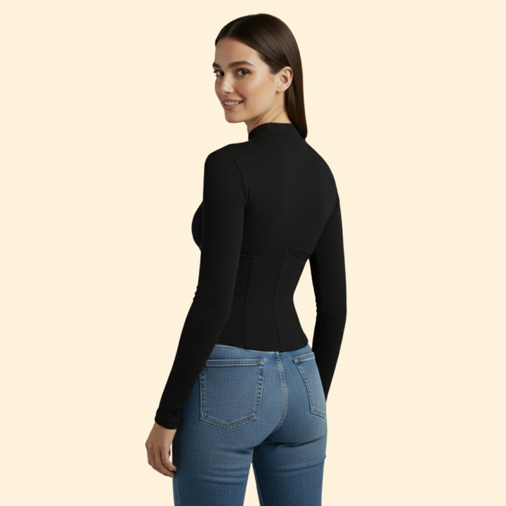 Women's Long Sleeve Corset T-Shirt