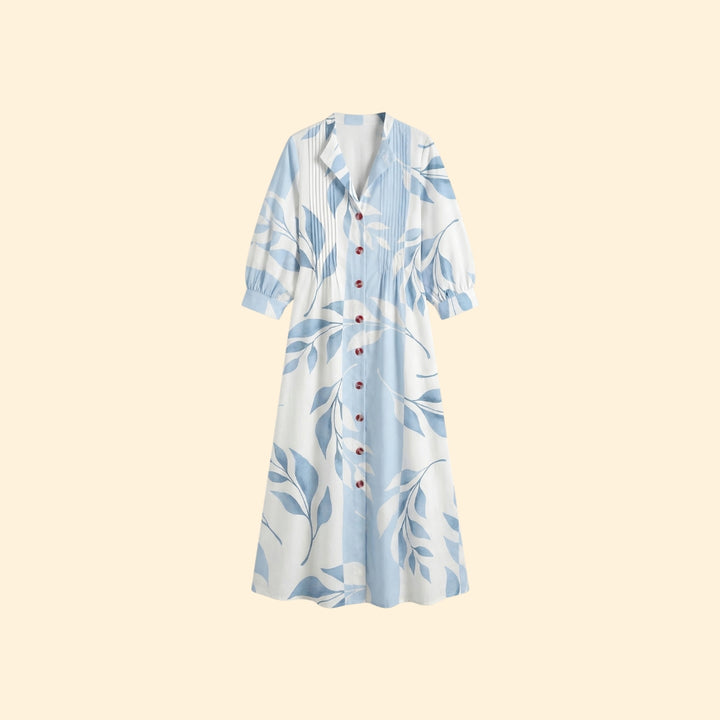 Women's Maxi Dress with Floral Design and Pockets