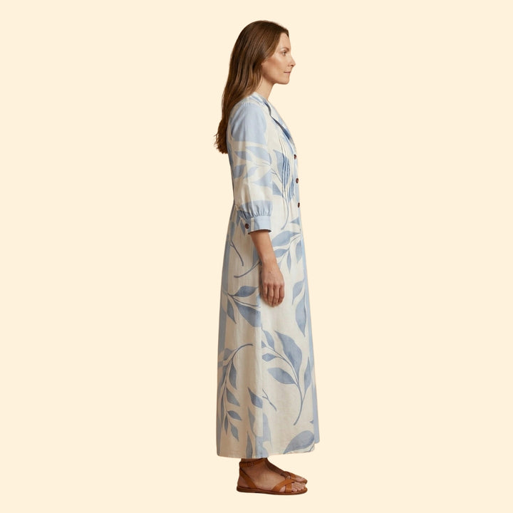 Women's Maxi Dress with Floral Design and Pockets
